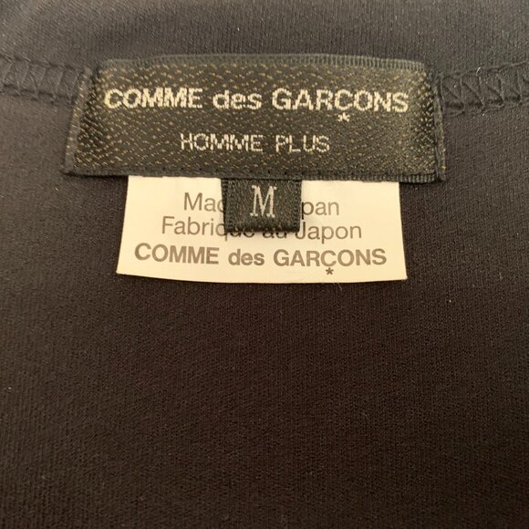 black Comme des Garcons Homme Plus vertical slits t-shirt size M - Picture 5 of 8